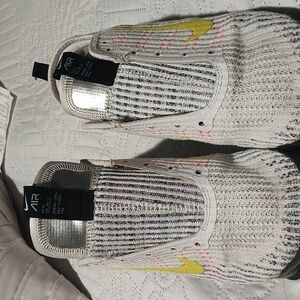 Nike White and Yellow Knit Sneakers